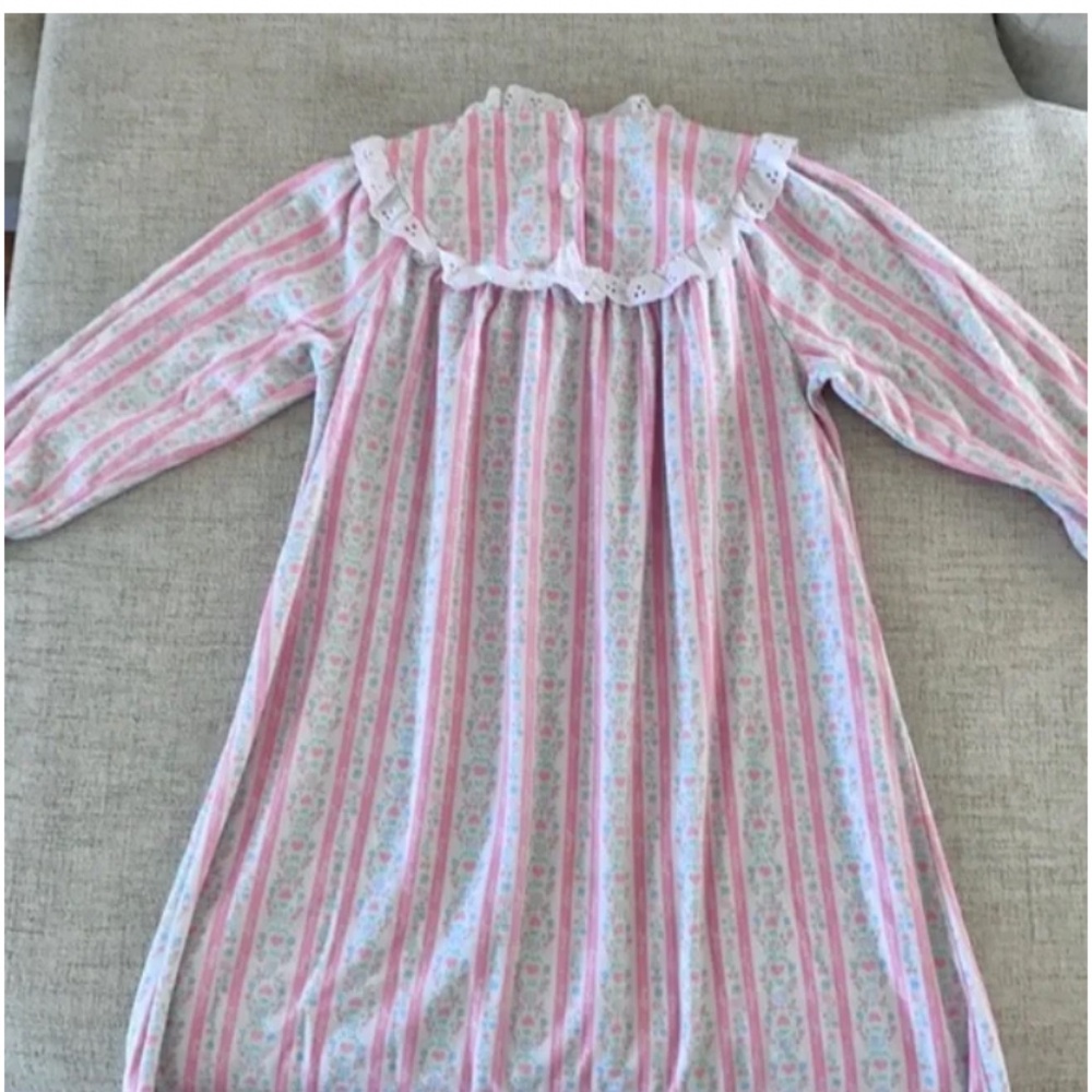 🪞 lanz pink heart printed long sleeve pajama nightgown dress kids girls size 3T - Picture 2 of 5